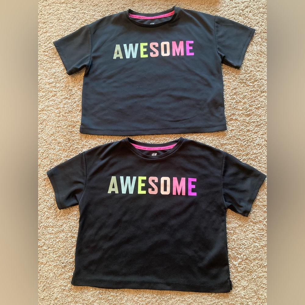 GUC 2 ‘Awesome’ H&M Girls Tops. Size 8/10.